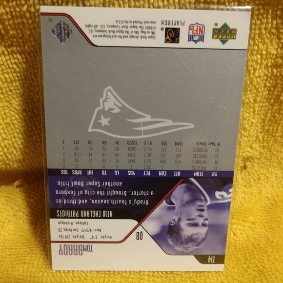 2004 Upper Deck Tom Brady New England Patriots Card # 114 Future HOF GQ. - Picture 4 of 6